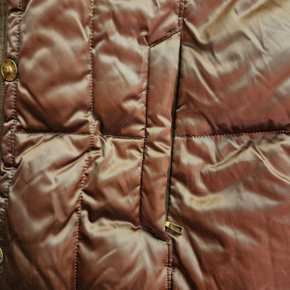 Lands End Bronze Down Puffer Coat Size Medium 10-12 - Picture 5 of 9